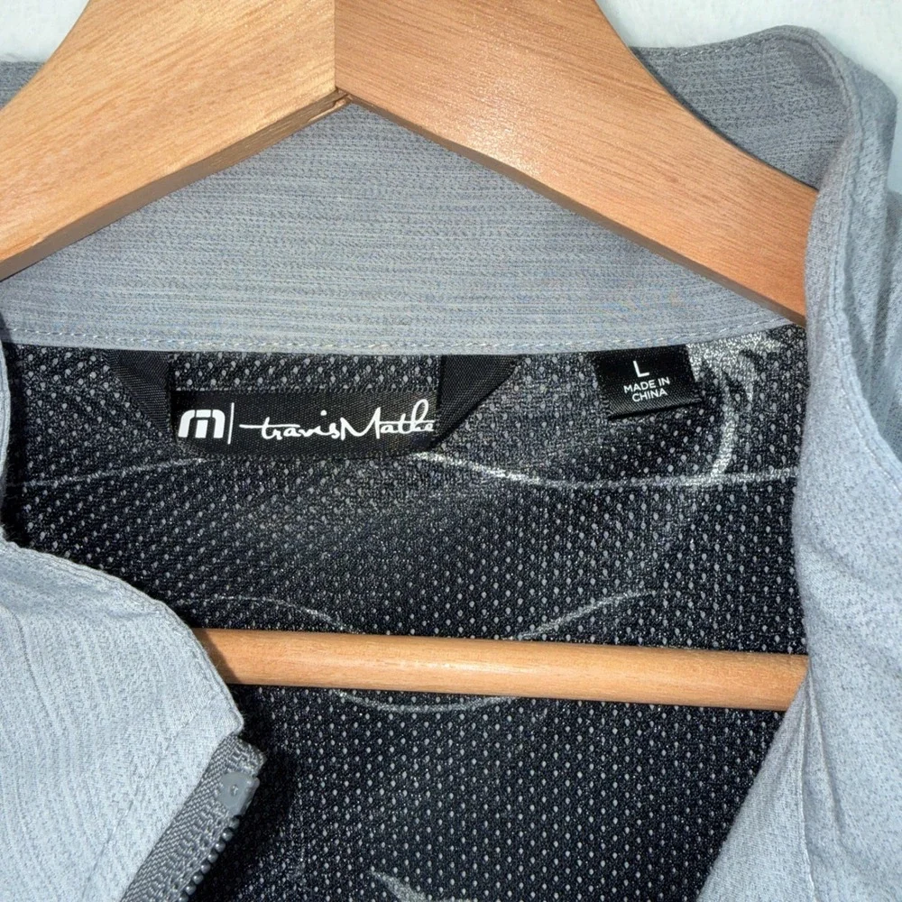 Travis Mathew Above Board Full Zip Jacket L Gray Mesh Lined Golf Active Athletic - Picture 6 of 10